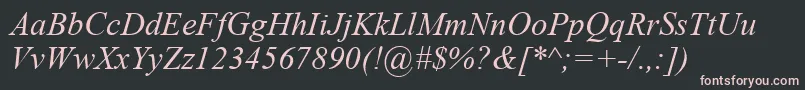 TimesNewRomanРљСѓСЂСЃРёРІ Font – Pink Fonts on Black Background