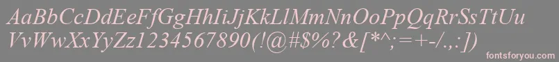 TimesNewRomanРљСѓСЂСЃРёРІ Font – Pink Fonts on Gray Background