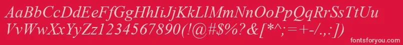 TimesNewRomanРљСѓСЂСЃРёРІ Font – Pink Fonts on Red Background