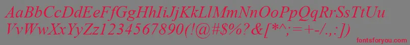 TimesNewRomanРљСѓСЂСЃРёРІ Font – Red Fonts on Gray Background