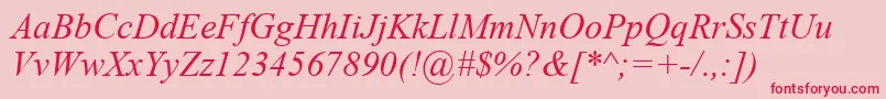 TimesNewRomanРљСѓСЂСЃРёРІ Font – Red Fonts on Pink Background