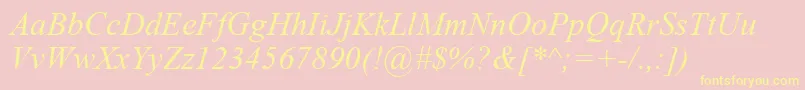 TimesNewRomanРљСѓСЂСЃРёРІ Font – Yellow Fonts on Pink Background