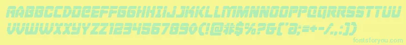 Cyborgroosterlaserital Font – Green Fonts on Yellow Background