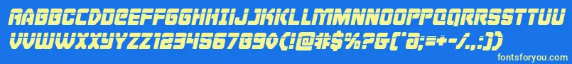 Cyborgroosterlaserital Font – Yellow Fonts on Blue Background