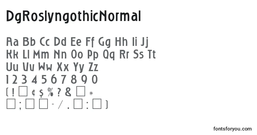 DgRoslyngothicNormal-fontti – aakkoset, numerot, erikoismerkit