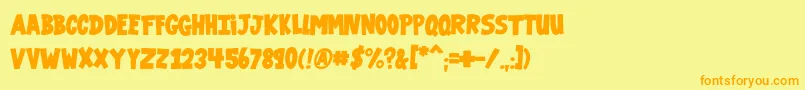 VtcGaragesale Font – Orange Fonts on Yellow Background