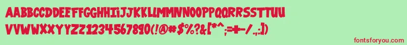 VtcGaragesale Font – Red Fonts on Green Background