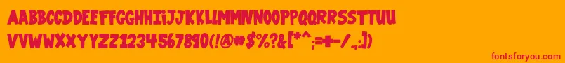 VtcGaragesale Font – Red Fonts on Orange Background