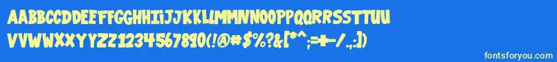 VtcGaragesale Font – Yellow Fonts on Blue Background