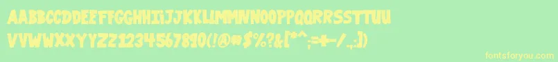 VtcGaragesale Font – Yellow Fonts on Green Background