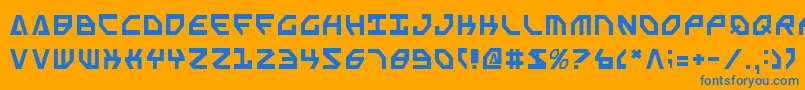 フォントSscriptv2 – オレンジの背景に青い文字