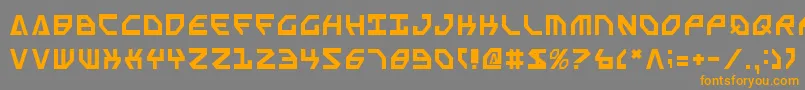 フォントSscriptv2 – オレンジの文字は灰色の背景にあります。