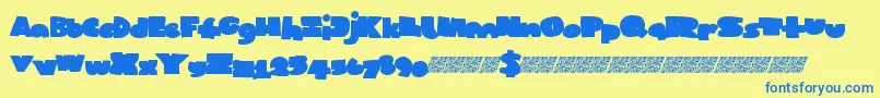 Popularculture Font – Blue Fonts on Yellow Background