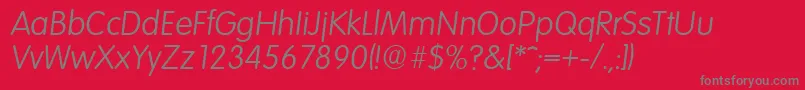 フォントVolkswagenserialLightItalic – 赤い背景に灰色の文字