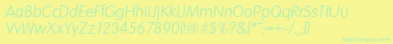 Czcionka VolkswagenserialLightItalic – zielone czcionki na żółtym tle