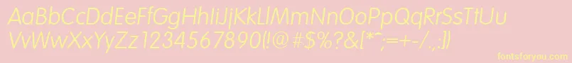 VolkswagenserialLightItalic Font – Yellow Fonts on Pink Background