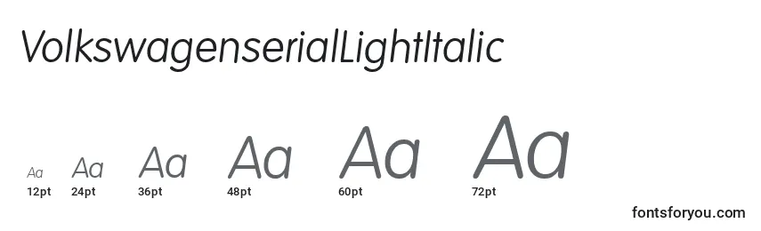 VolkswagenserialLightItalic Font Sizes