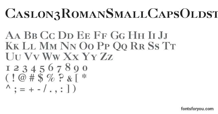 Caslon3RomanSmallCapsOldstyleFigures-fontti – aakkoset, numerot, erikoismerkit