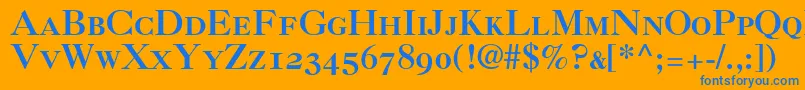 Caslon3RomanSmallCapsOldstyleFigures Font – Blue Fonts on Orange Background