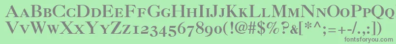 Шрифт Caslon3RomanSmallCapsOldstyleFigures – серые шрифты на зелёном фоне