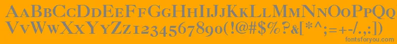 Caslon3RomanSmallCapsOldstyleFigures Font – Gray Fonts on Orange Background