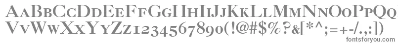 Caslon3RomanSmallCapsOldstyleFigures-fontti – harmaat kirjasimet valkoisella taustalla