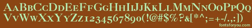 Шрифт Caslon3RomanSmallCapsOldstyleFigures – зелёные шрифты на коричневом фоне