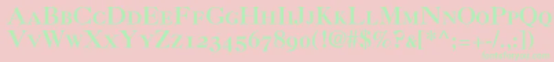 Caslon3RomanSmallCapsOldstyleFigures Font – Green Fonts on Pink Background