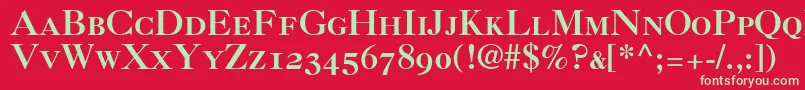 Шрифт Caslon3RomanSmallCapsOldstyleFigures – зелёные шрифты на красном фоне