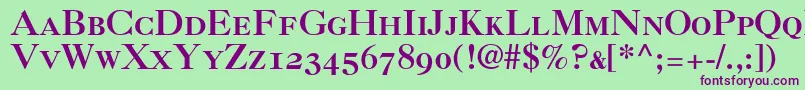 Caslon3RomanSmallCapsOldstyleFigures Font – Purple Fonts on Green Background