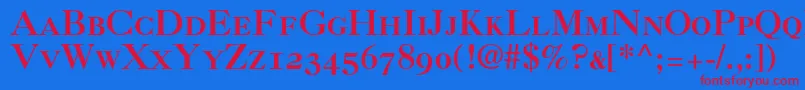 Caslon3RomanSmallCapsOldstyleFigures Font – Red Fonts on Blue Background