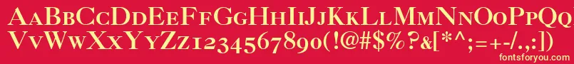 Caslon3RomanSmallCapsOldstyleFigures Font – Yellow Fonts on Red Background