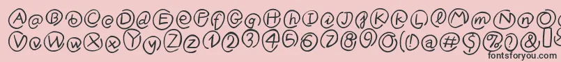 KlammeraffenItalic-Schriftart – Schwarze Schriften auf rosa Hintergrund