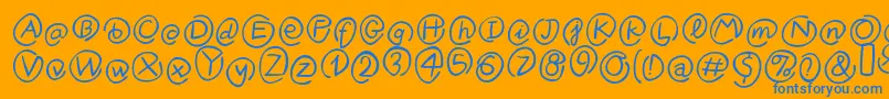 KlammeraffenItalic Font – Blue Fonts on Orange Background