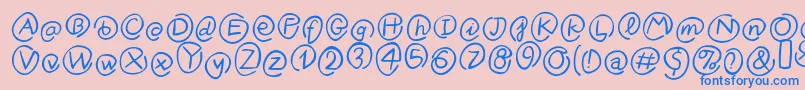 Czcionka KlammeraffenItalic – niebieskie czcionki na różowym tle