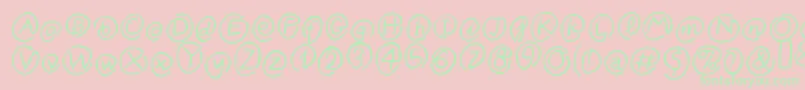 フォントKlammeraffenItalic – ピンクの背景に緑の文字