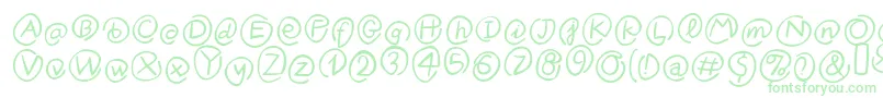 Fonte KlammeraffenItalic – fontes verdes em um fundo branco