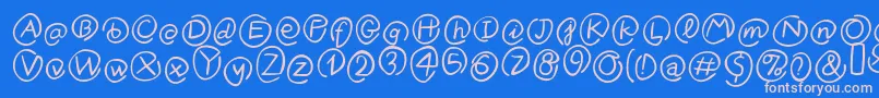 Шрифт KlammeraffenItalic – розовые шрифты на синем фоне