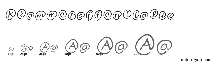 KlammeraffenItalic Font Sizes