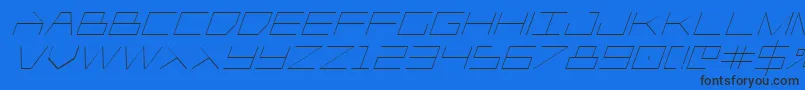 Fonte Player1upital – fontes pretas em um fundo azul