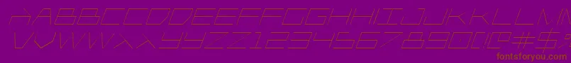 Czcionka Player1upital – brązowe czcionki na fioletowym tle