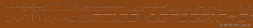 フォントPlayer1upital – 茶色の背景に灰色の文字