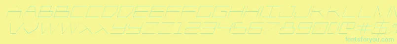 Player1upital-Schriftart – Grüne Schriften auf gelbem Hintergrund