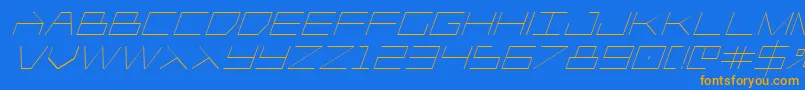 Шрифт Player1upital – оранжевые шрифты на синем фоне