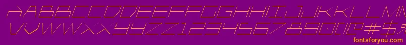 Player1upital-Schriftart – Orangefarbene Schriften auf violettem Hintergrund