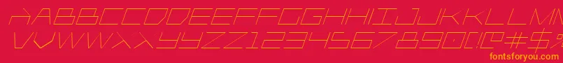 Player1upital Font – Orange Fonts on Red Background