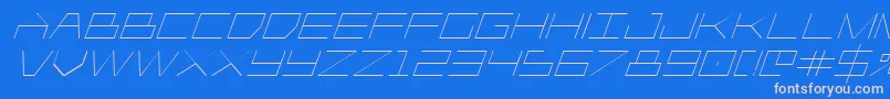 Czcionka Player1upital – różowe czcionki na niebieskim tle