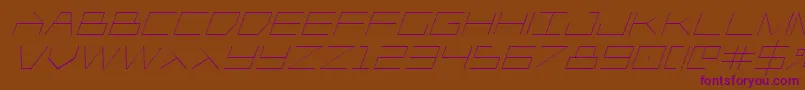 Player1upital-Schriftart – Violette Schriften auf braunem Hintergrund
