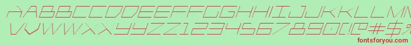 Player1upital-fontti – punaiset fontit vihreällä taustalla