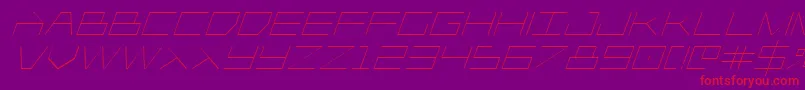 Fonte Player1upital – fontes vermelhas em um fundo violeta